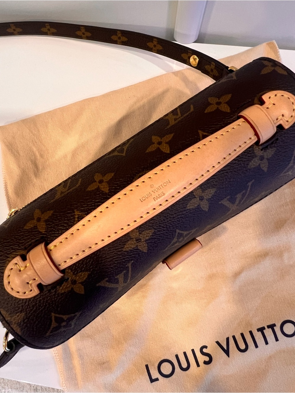 Louis Vuitton Brown Monogram Canvas Crossbody with Gold Chain - Picture 10 of 16